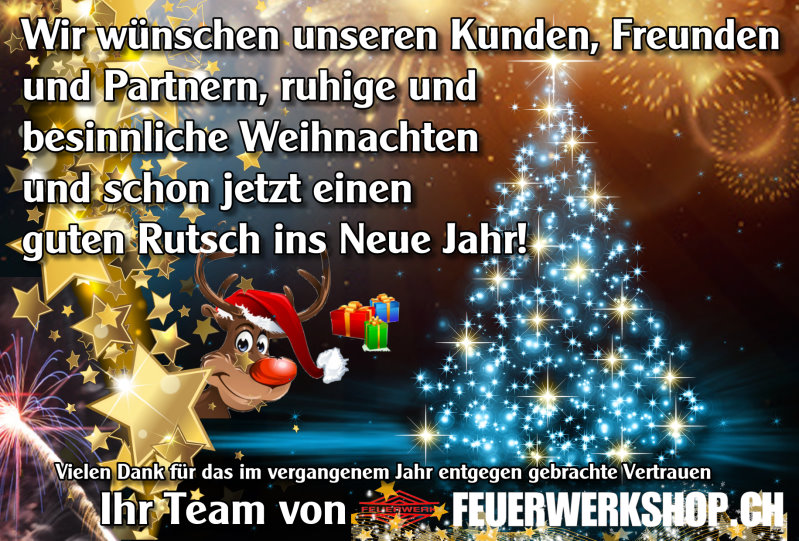 Frohe Weihnachten wünscht feuerwerkshop.ch